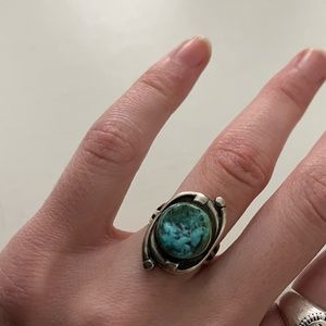 Vintage Turquoise and Sterling Silver Ring Size 4.75